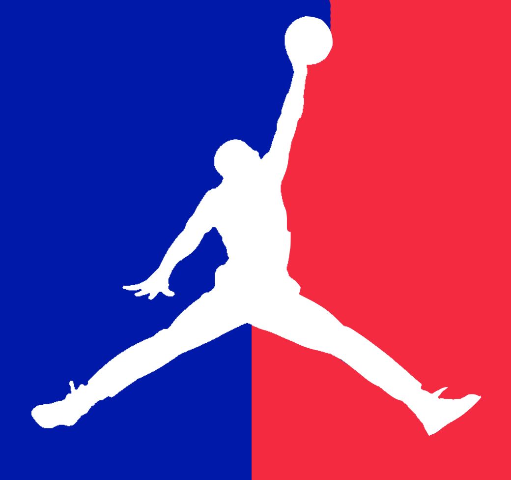 Logo Jordan Jumpman blu rosso, 1040x976 HD, Laptop