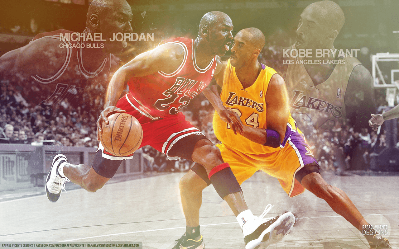 Jordan e Kobe partita NBA, basket americano, 1600x900 HD Ready, Desktop
