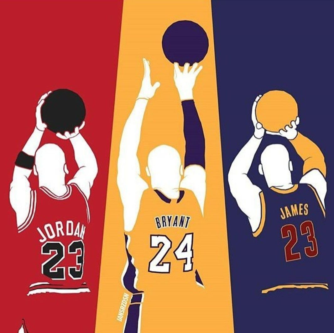 Jordan, Bryant e James illustrazione, 1066x1065 HD, Desktop