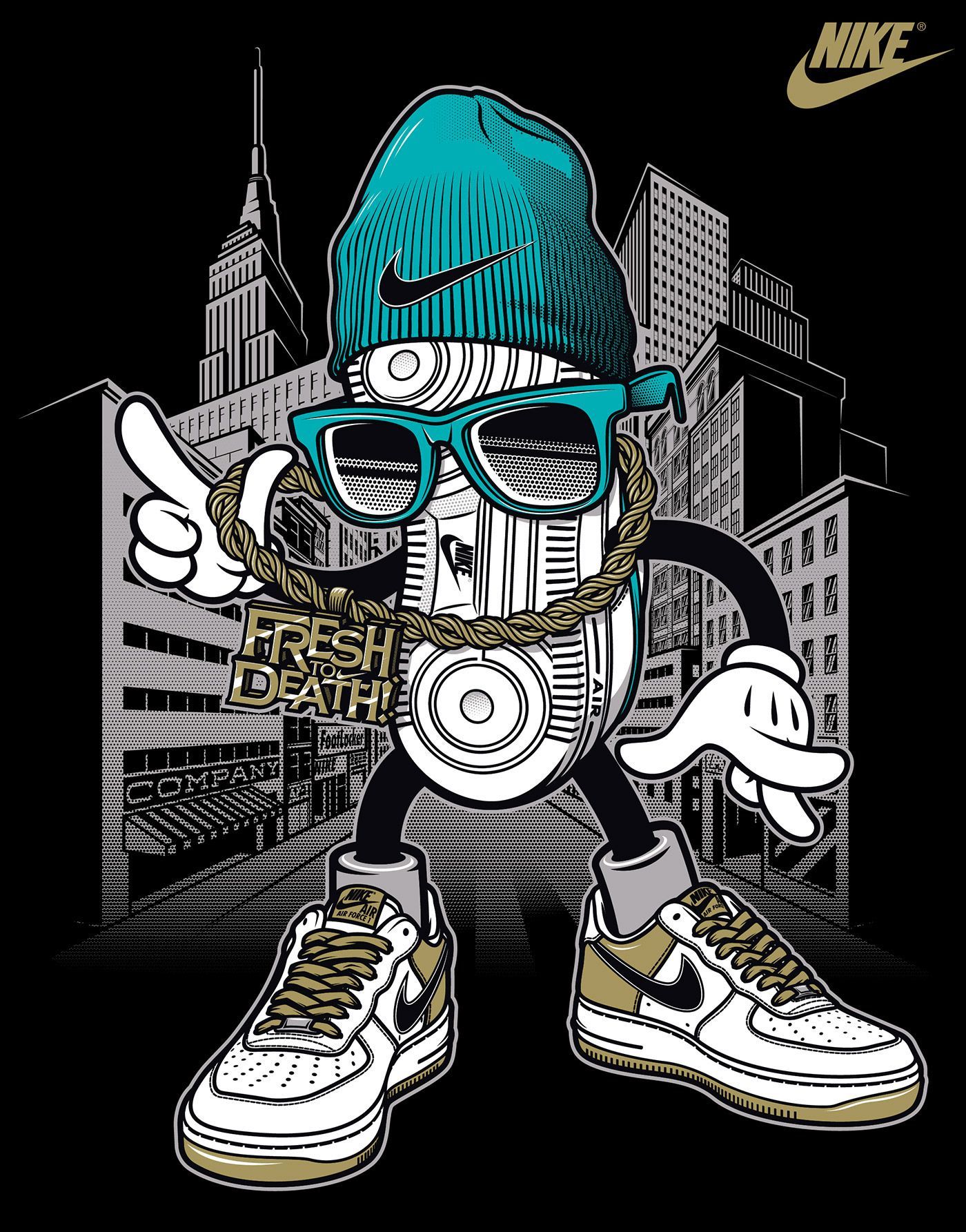 Personaggio graffiti Nike sneaker, swoosh, 1400x1785 Full HD Verticale, iPhone