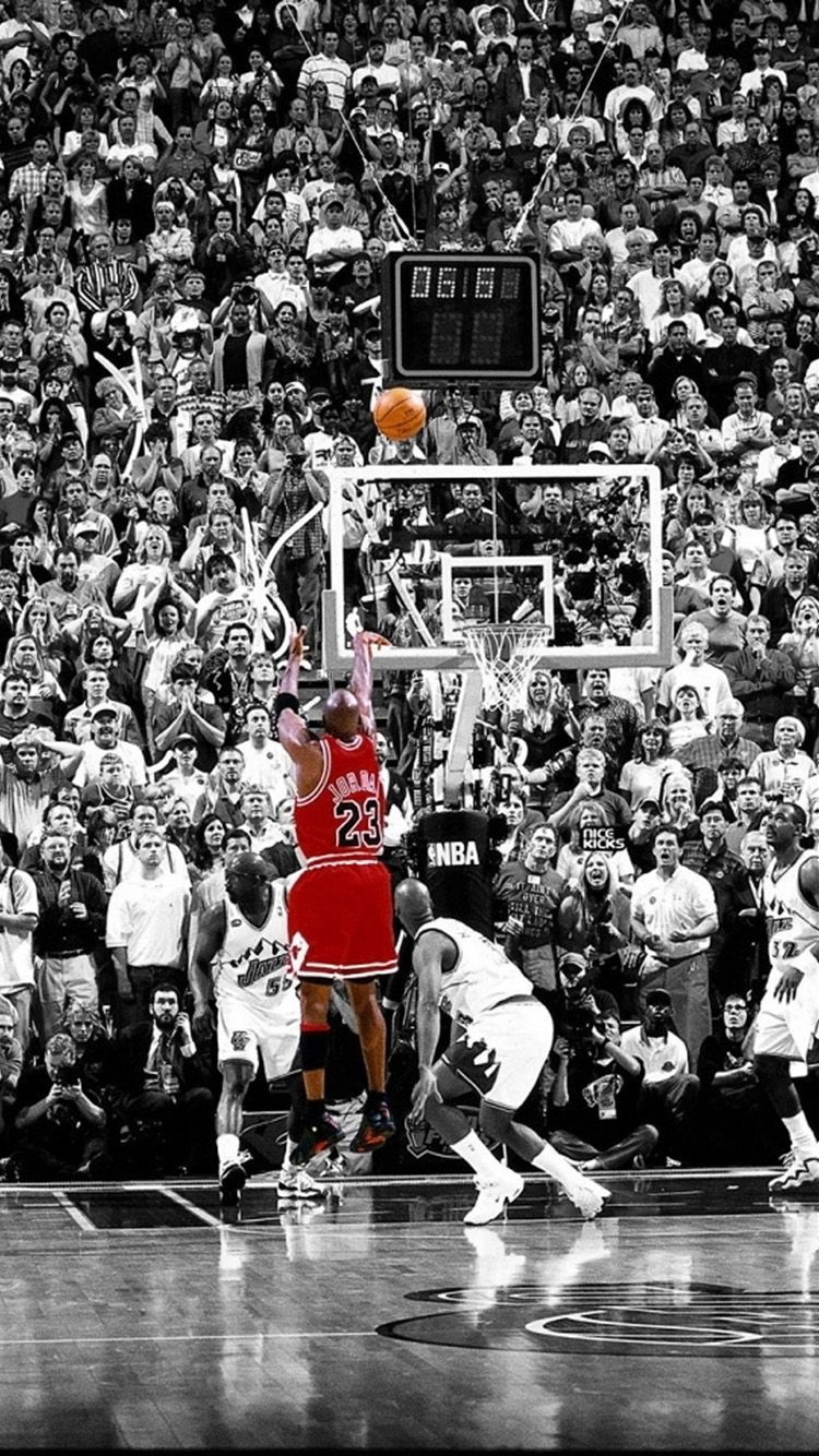 Michael Jordan tiro basket, Chicago Bulls, 750x1334 Verticale, iPhone Pro