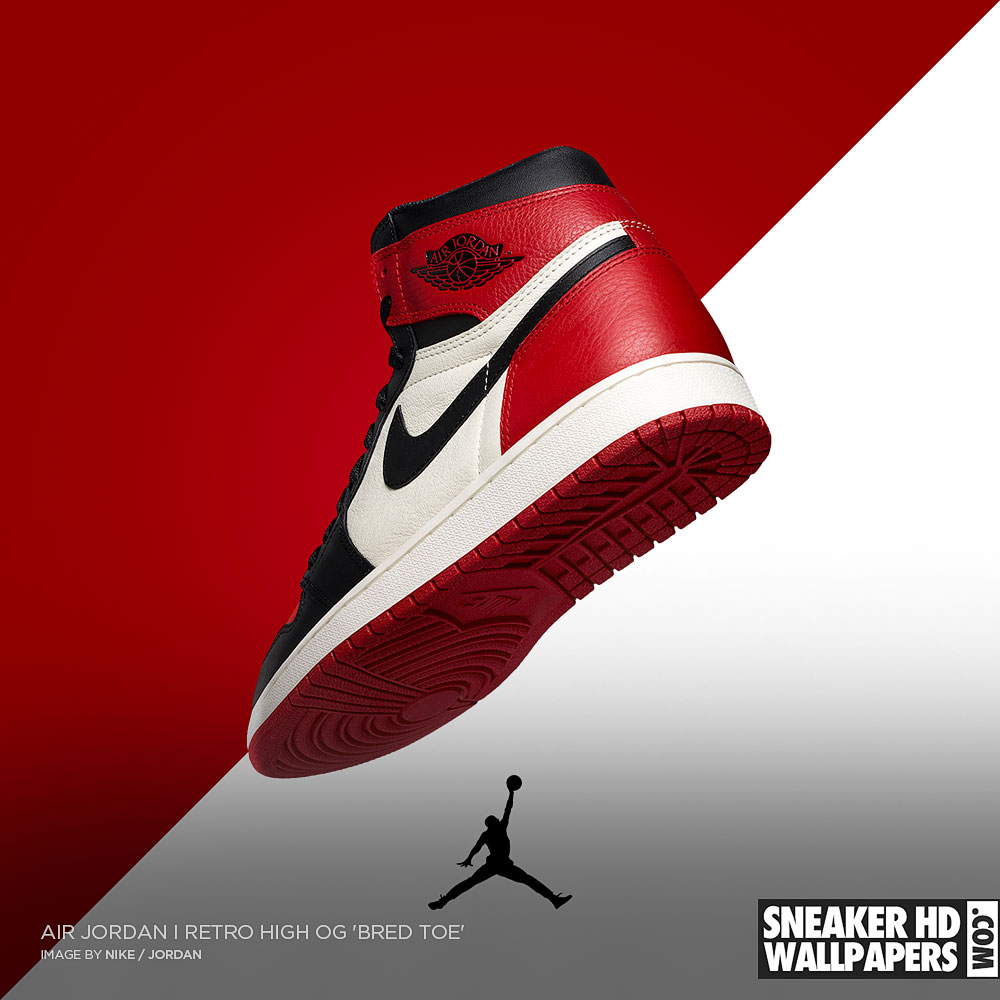 Sneaker Air Jordan 1 Bred Toe, 1000x1000 HD, Desktop