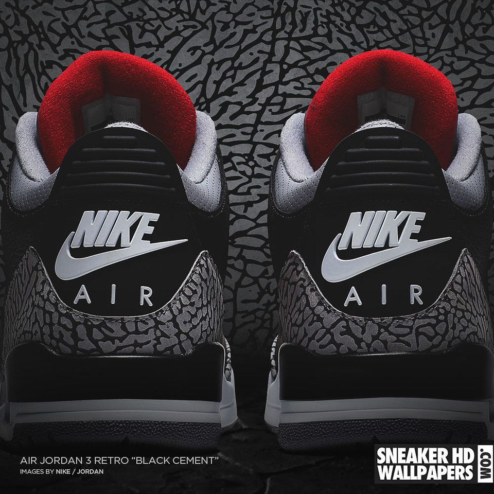 Air Jordan 3 Black Cement, 960x960 HD, Laptop