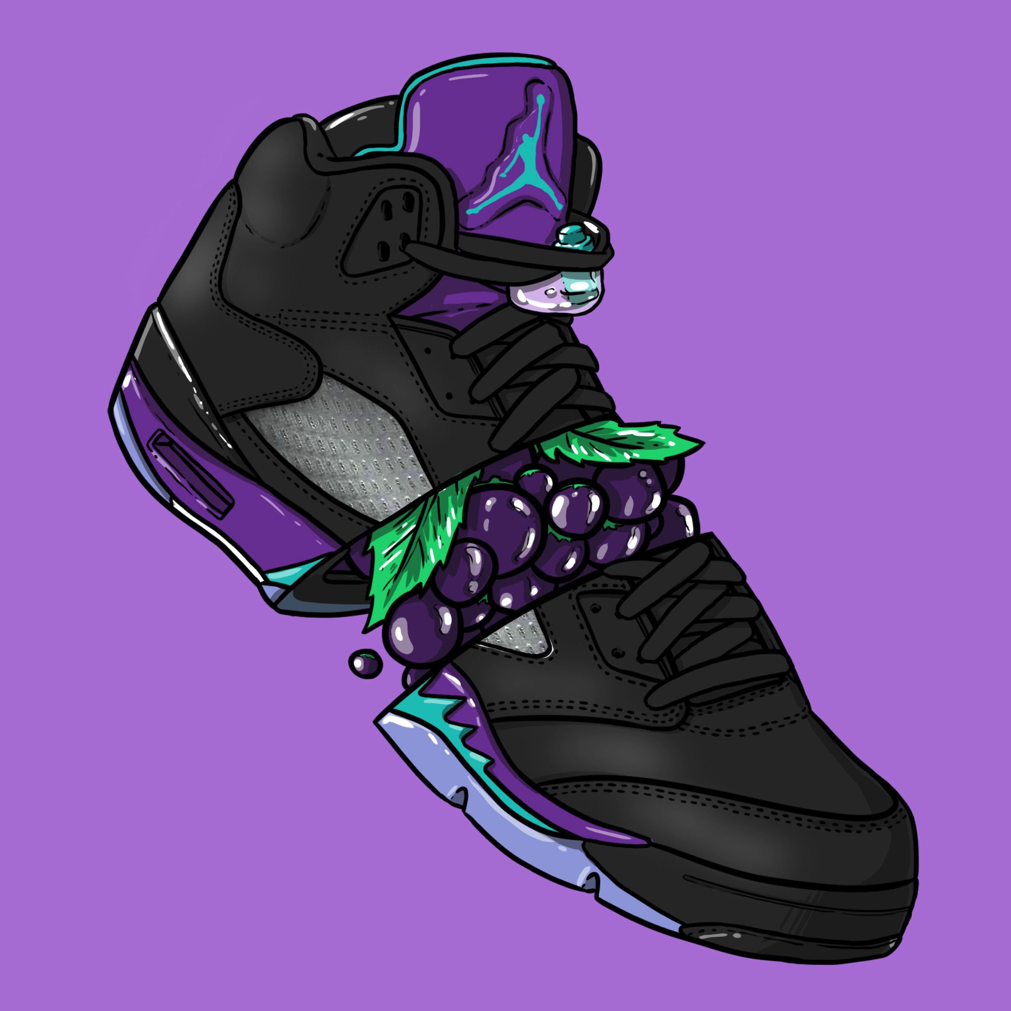 Sneaker Jordan viola nero, 2000x2000 2K, PC