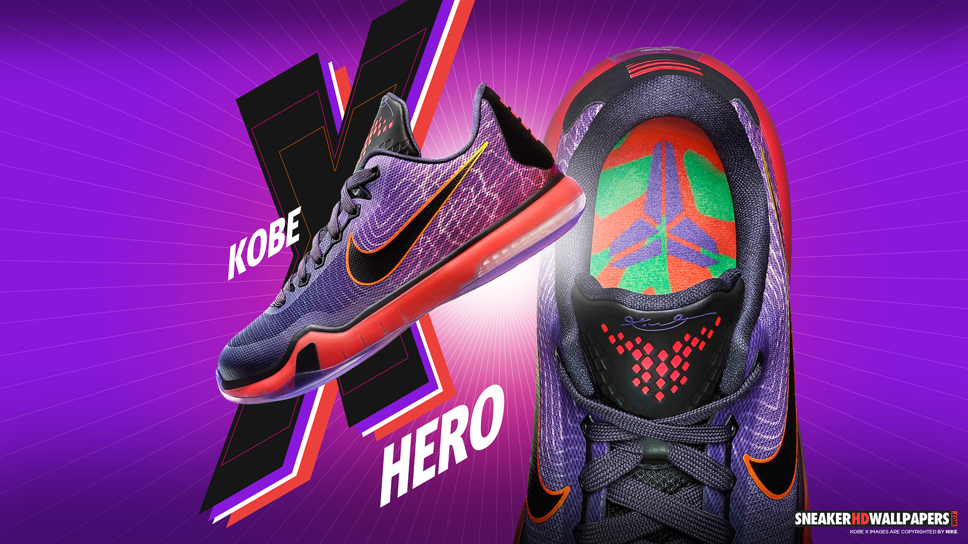 Sneaker Nike Kobe viola, swoosh, 1920x1080 Full HD, Laptop