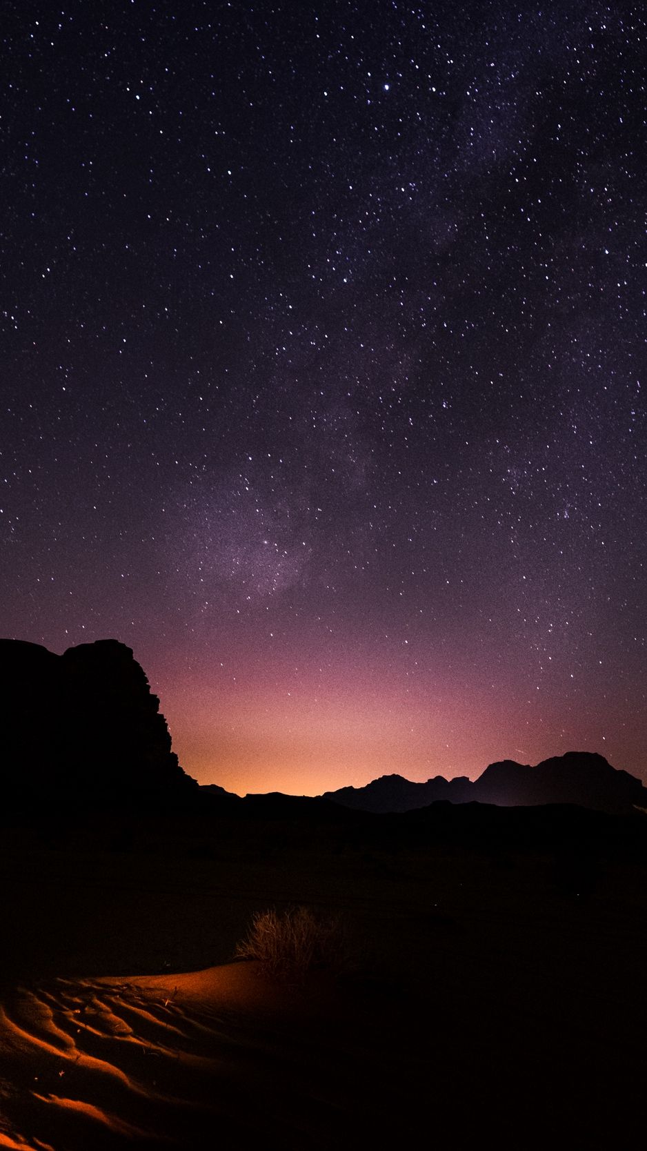 Deserto Wadi Rum notte stellata, 938x1668 Full HD Verticale, Smartphone