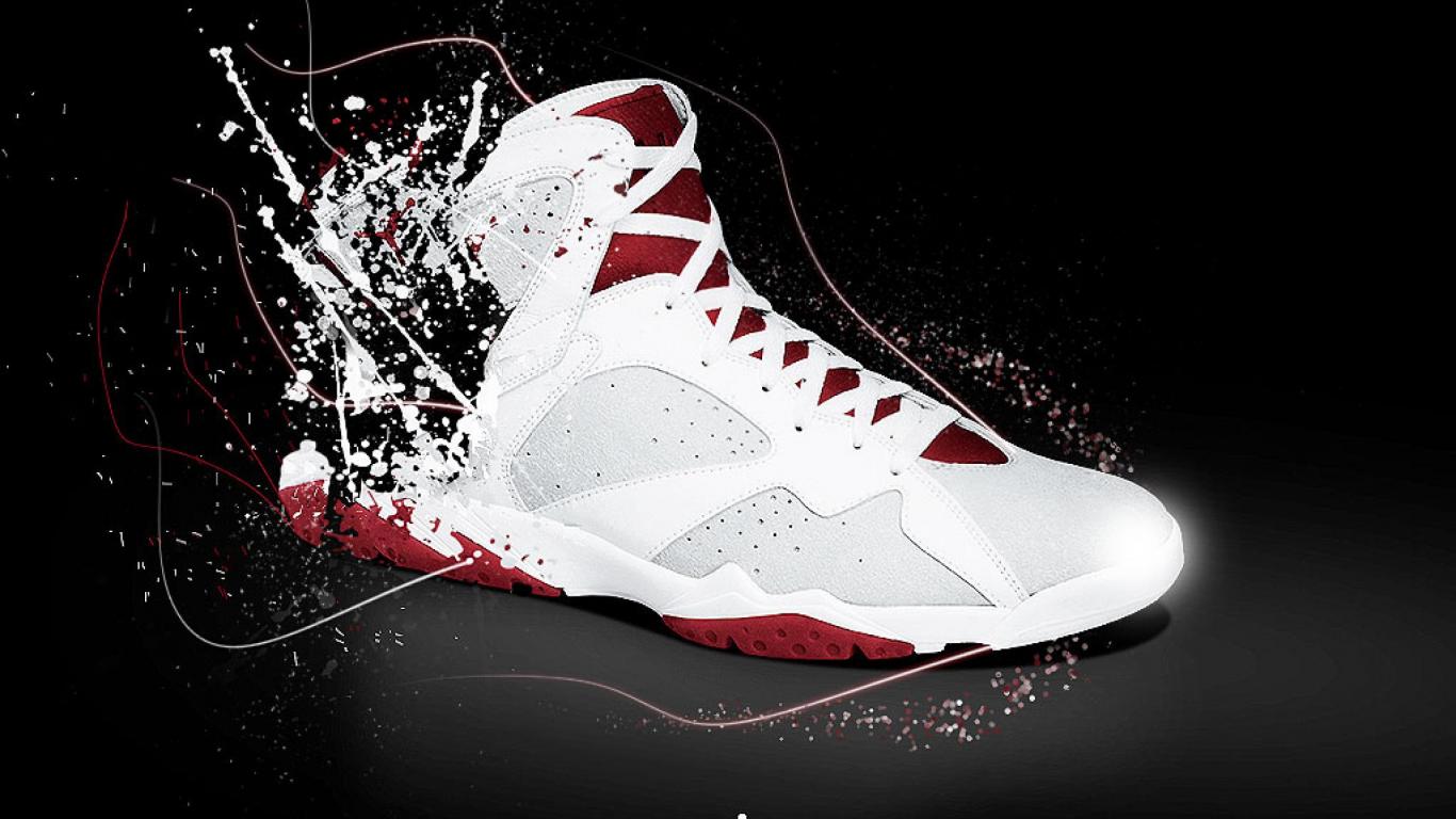 Scarpa Jordan bianca rossa, 1366x768 HD, Desktop