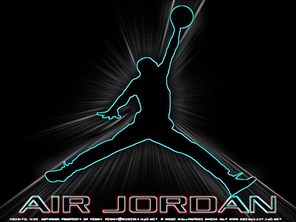Logo Air Jordan neon blu, 1024x768 HD, Laptop