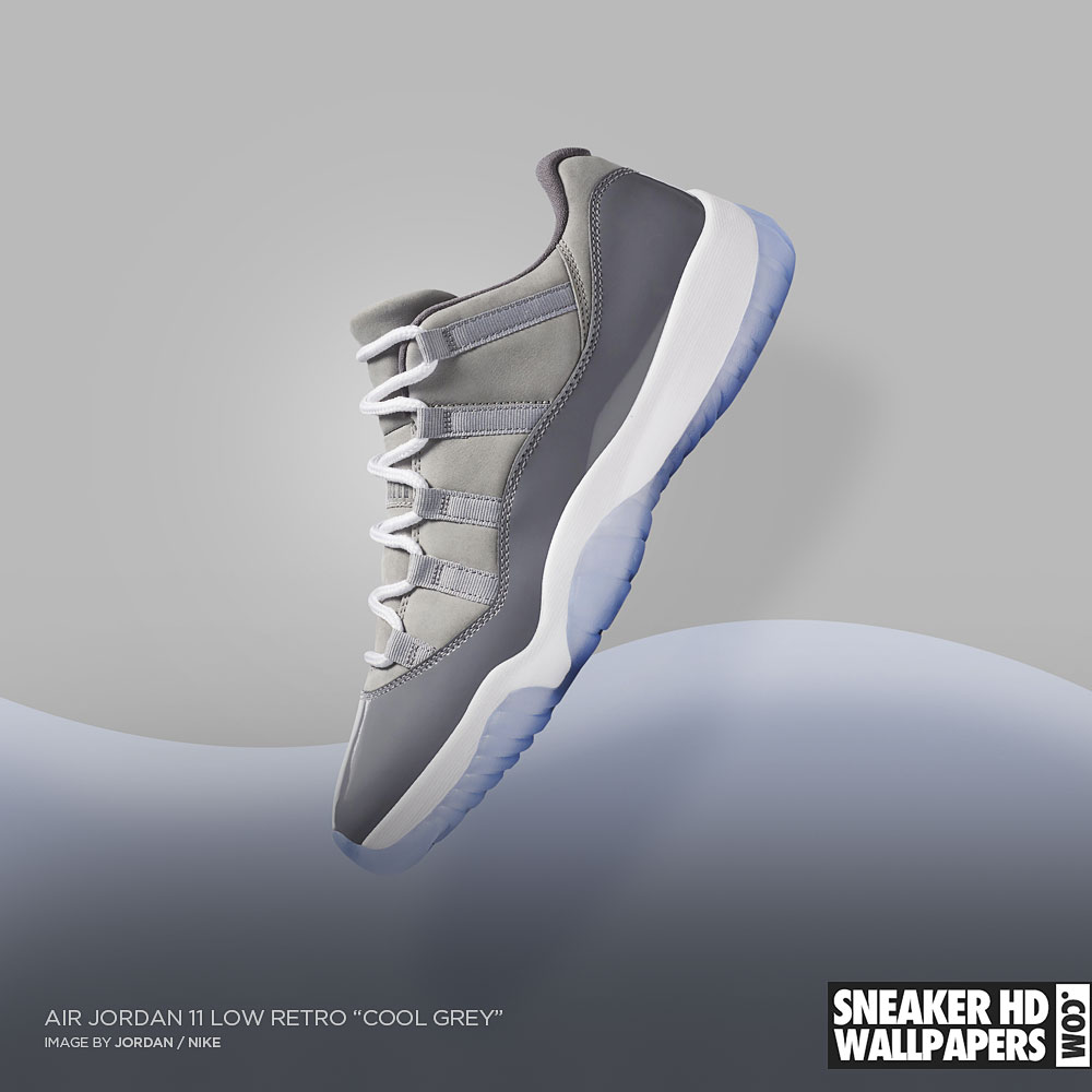 Air Jordan 11 Low grigio, 1000x1000 HD, Desktop
