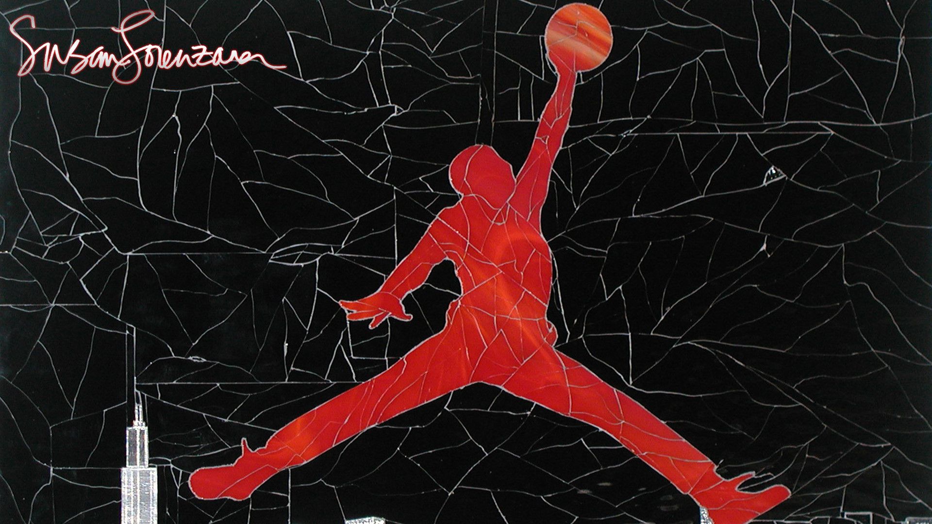 Logo Jumpman rosso Jordan, 1920x1080 Full HD 1080p, PC Desktop