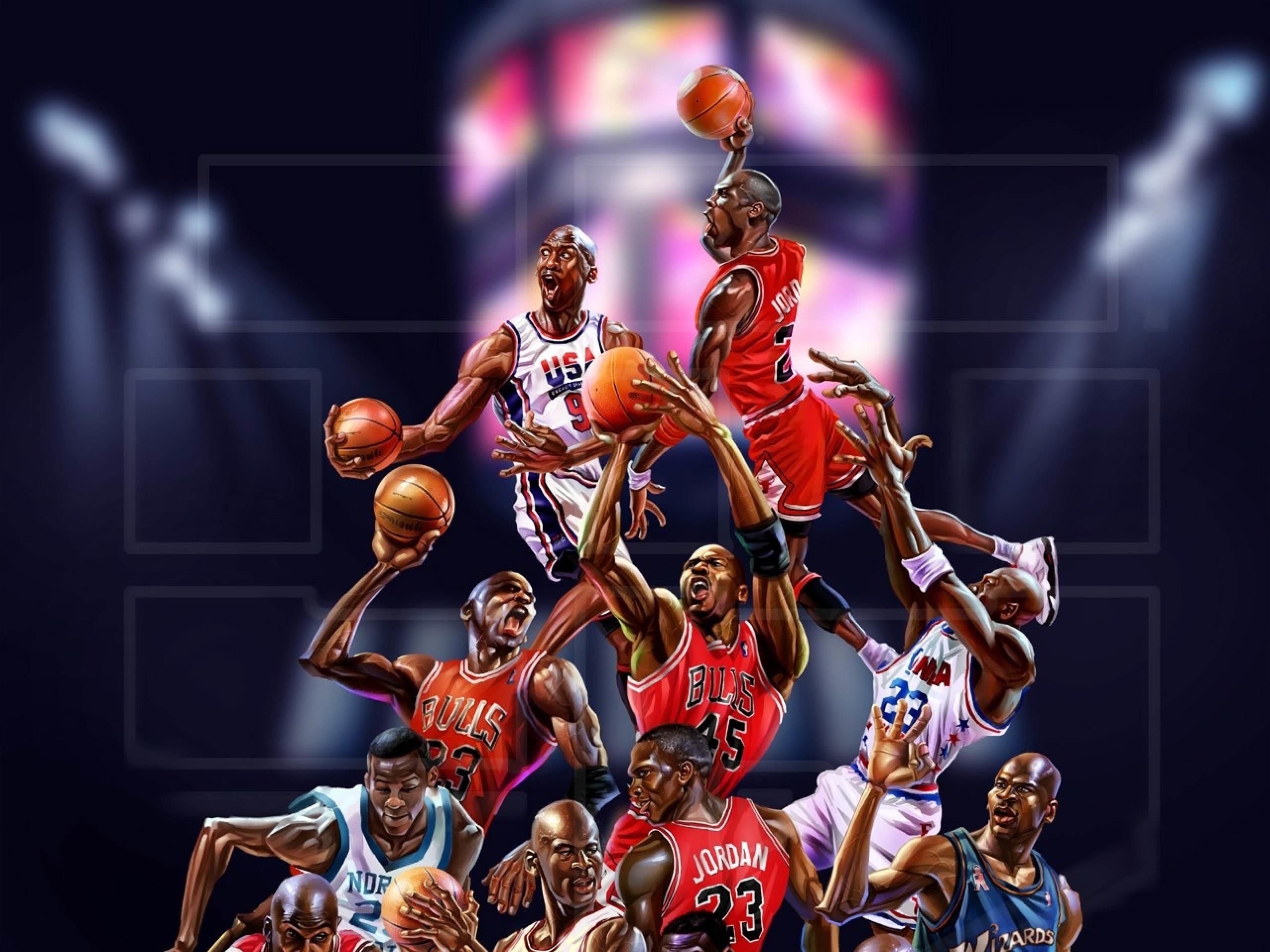 Michael Jordan collage basket, 2560x1920 2K, Desktop