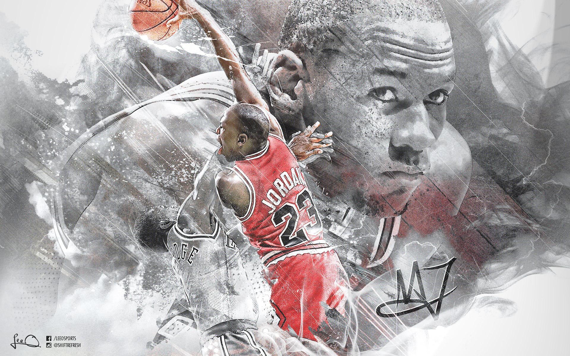 Michael Jordan schizzo artistico, 1920x1200 WUXGA, Desktop