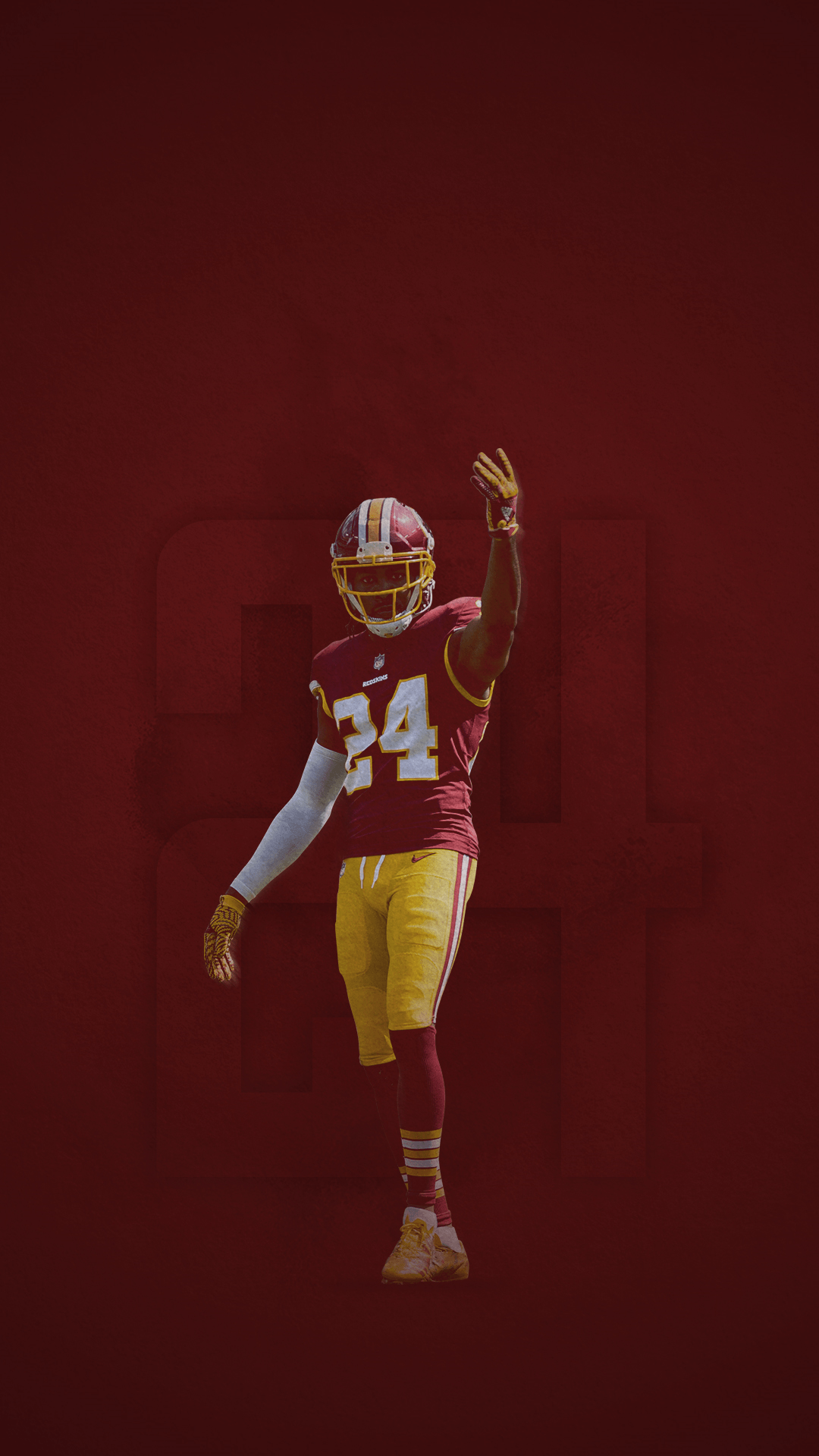 Giocatore football americano Redskins, 1080x1920 Verticale, iPhone Pro Max