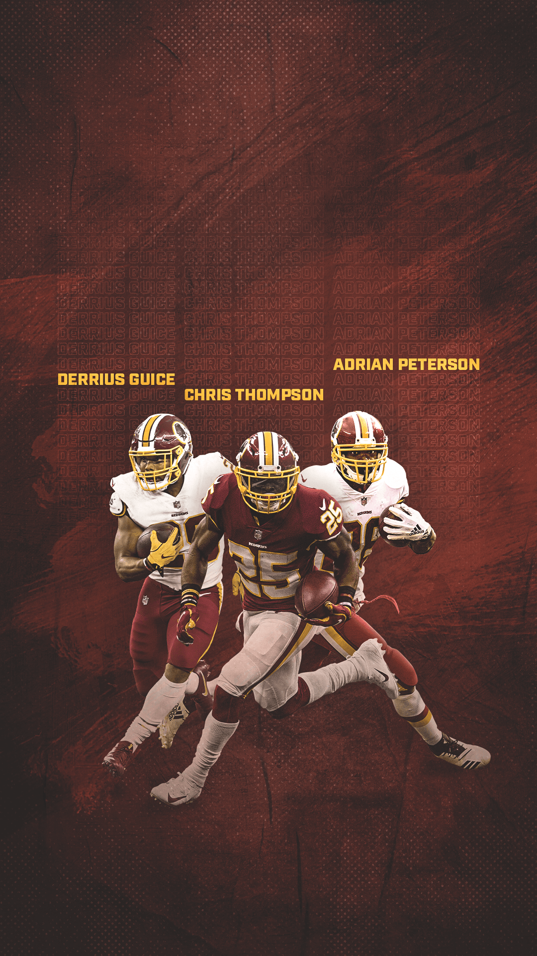 Giocatori Washington Redskins football, 1080x1920 Verticale, iPhone Air