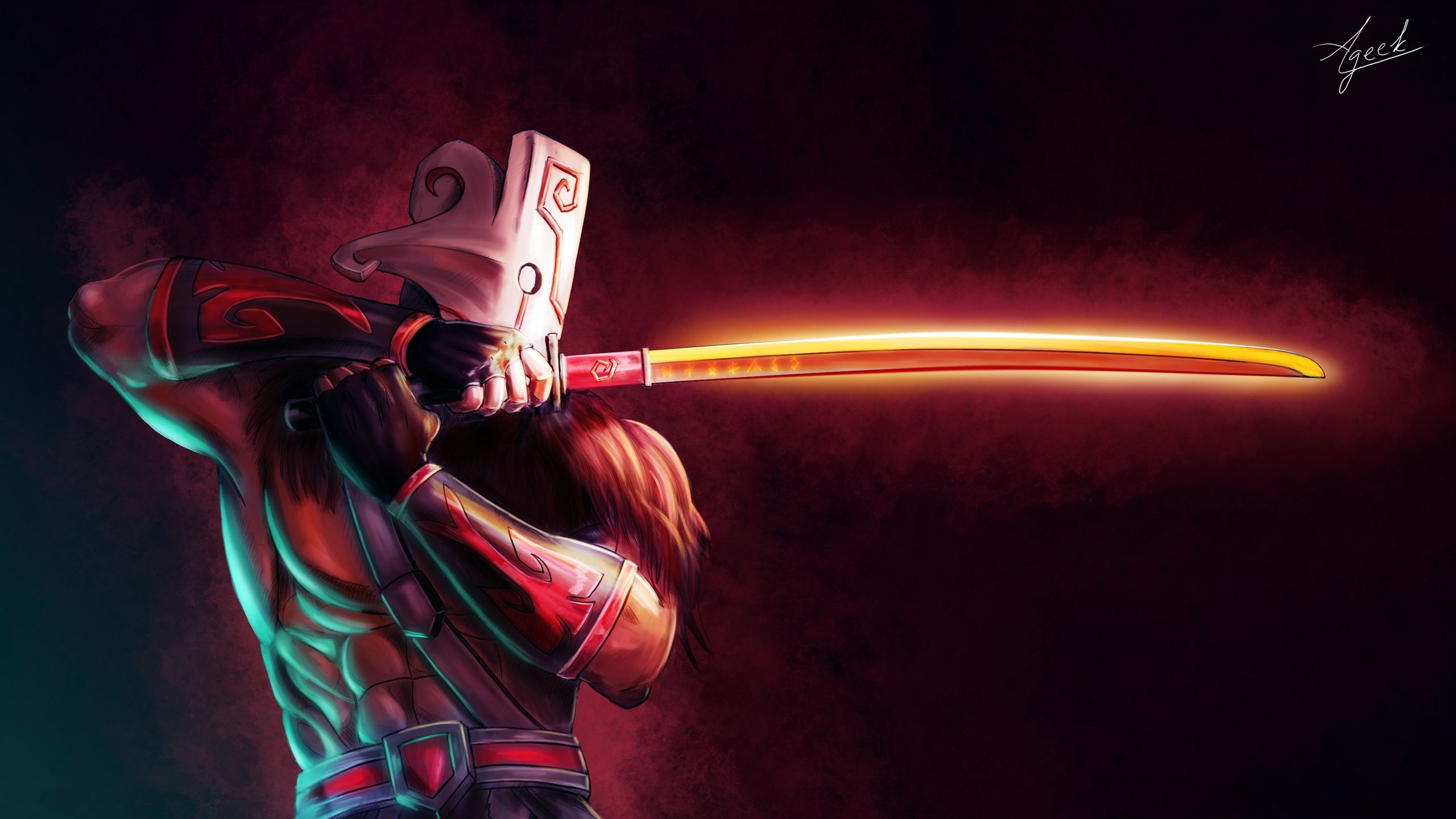 Juggernaut Dota 2 spada, MOBA, 2560x1440 QHD, Laptop