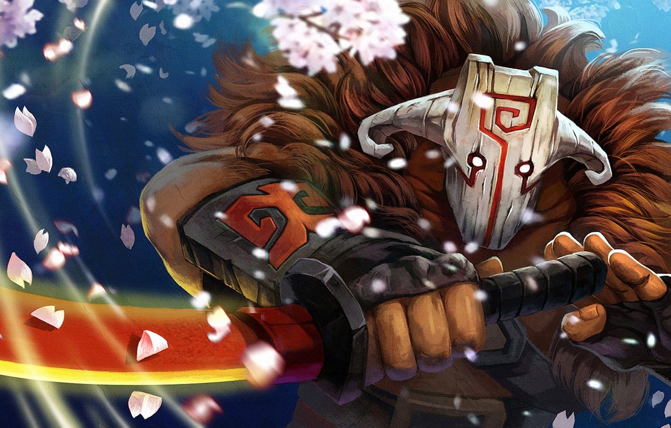 Juggernaut Dota 2 sakura, 1332x850 HD, Desktop