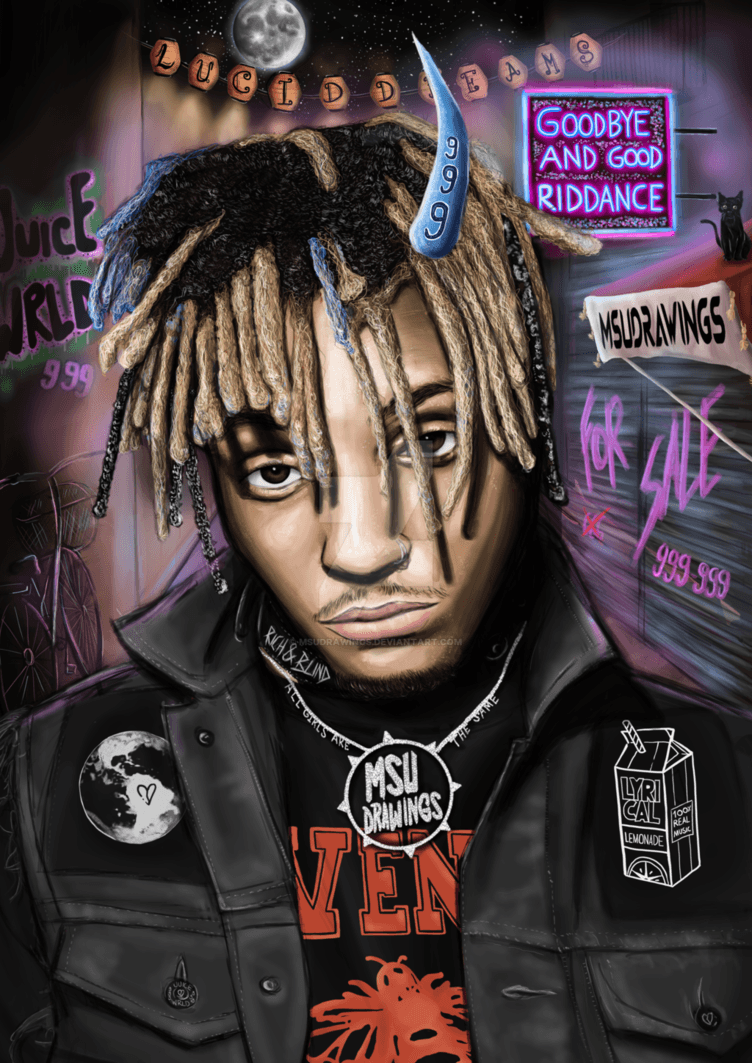 Juice Wrld ritratto con corna, 752x1063 Full HD Verticale, Smartphone