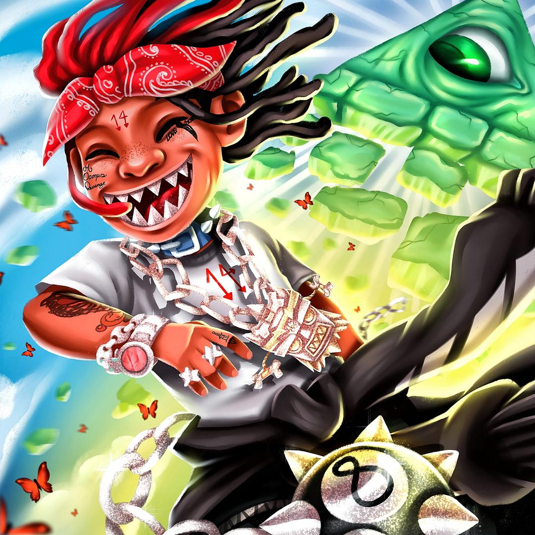 Trippie Redd cartoon art, rapper, 1080x1080 HD, Desktop