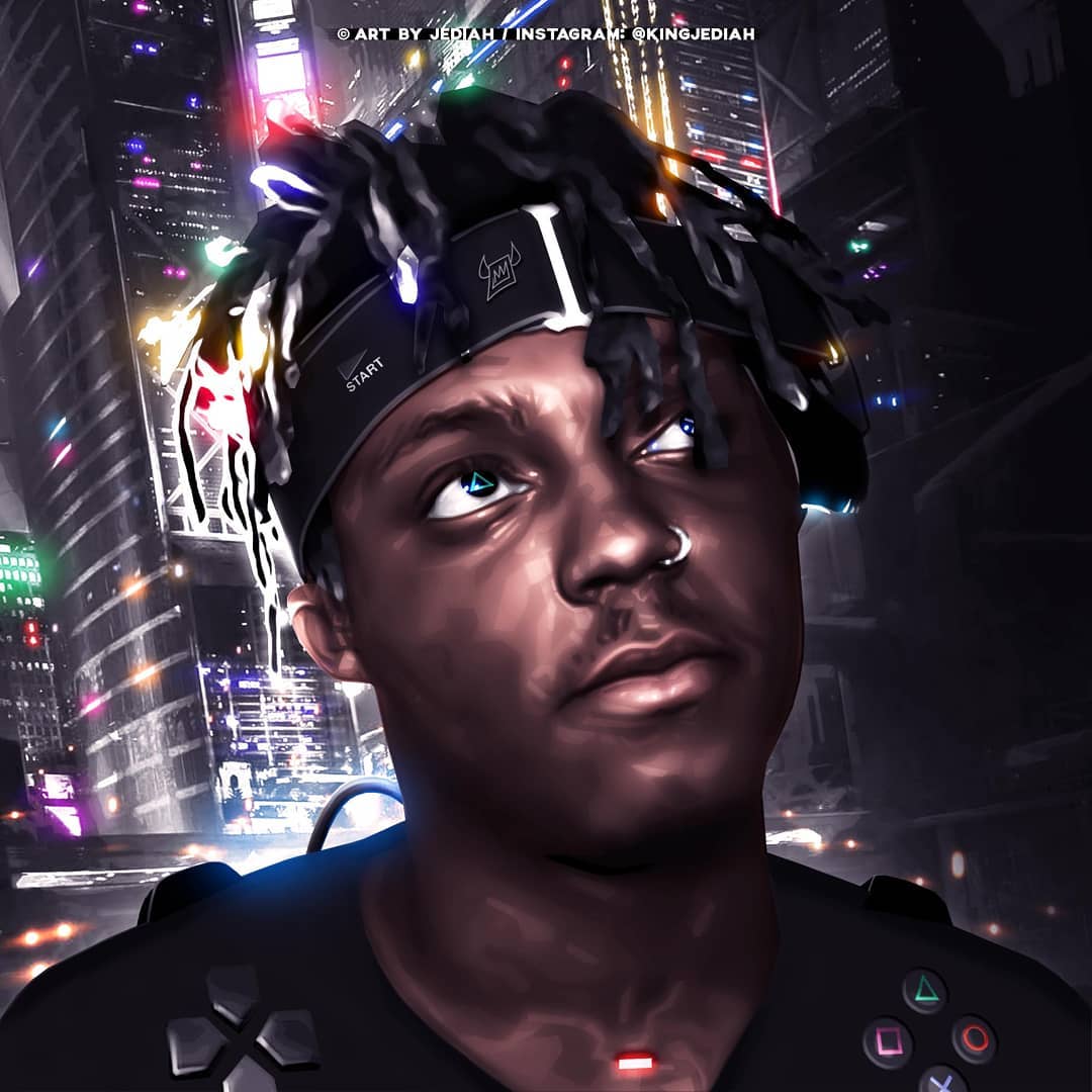 Juice Wrld ritratto città notturna, 1080x1080 HD, Desktop