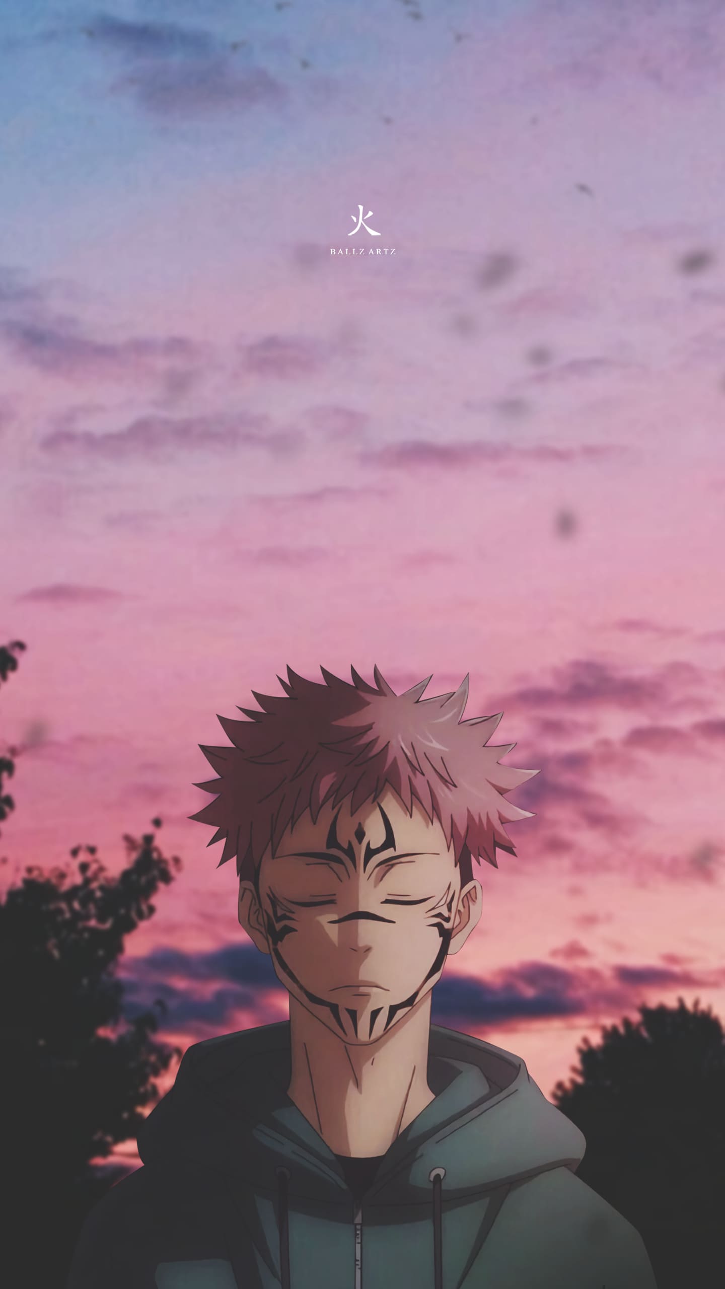 Yuji Itadori tramonto rosa, 1440x2560 Full HD Verticale, iPhone