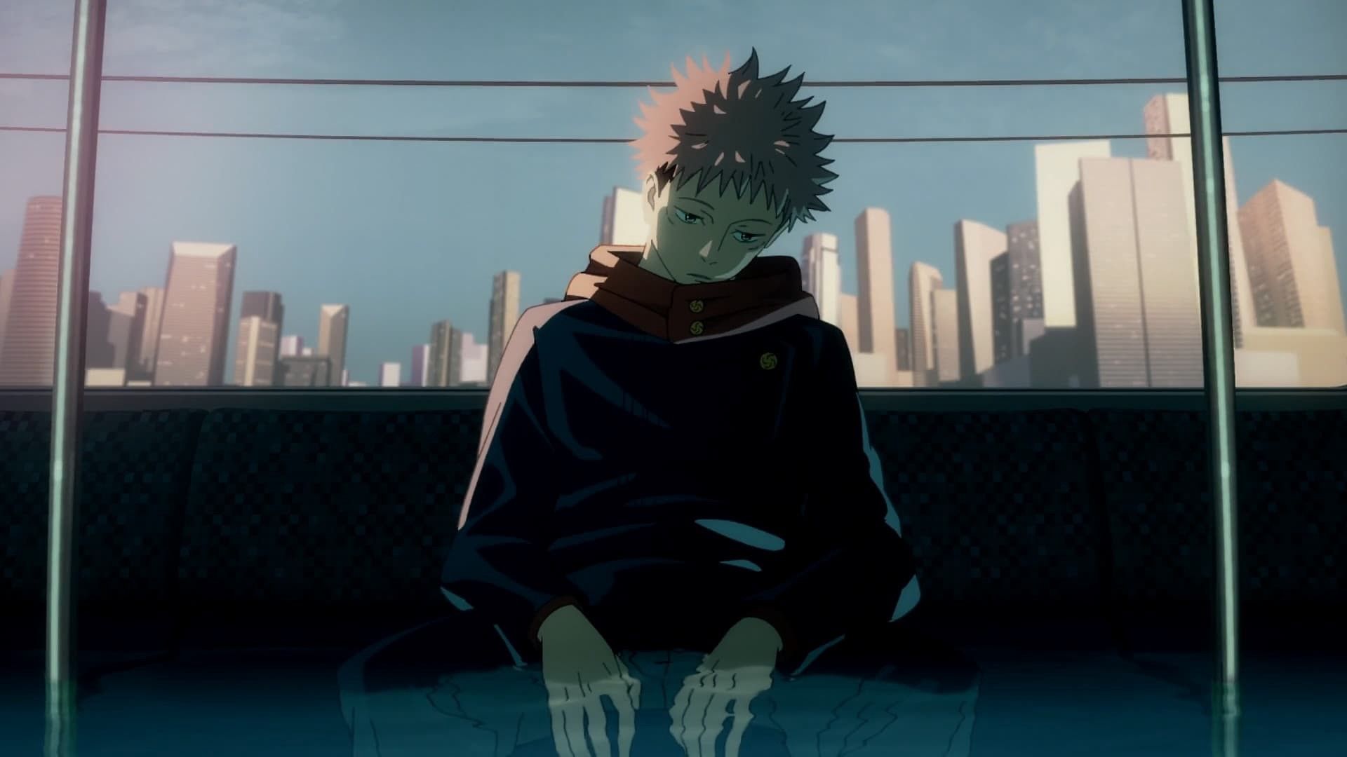Yuji Itadori seduto sul tetto, 1920x1080 Full HD 1080p, PC