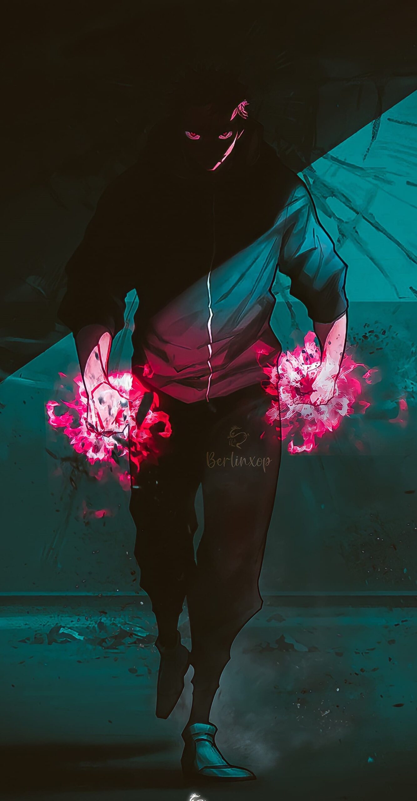Personaggio Jujutsu Kaisen energia rosa, 1334x2560 Verticale, Mobile