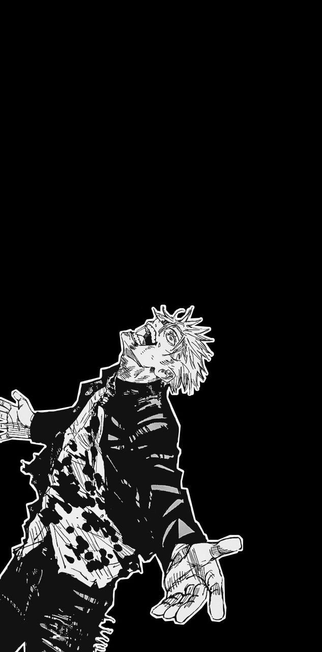Sukuna Jujutsu Kaisen bianco nero, 633x1280 Full HD Verticale, iPhone