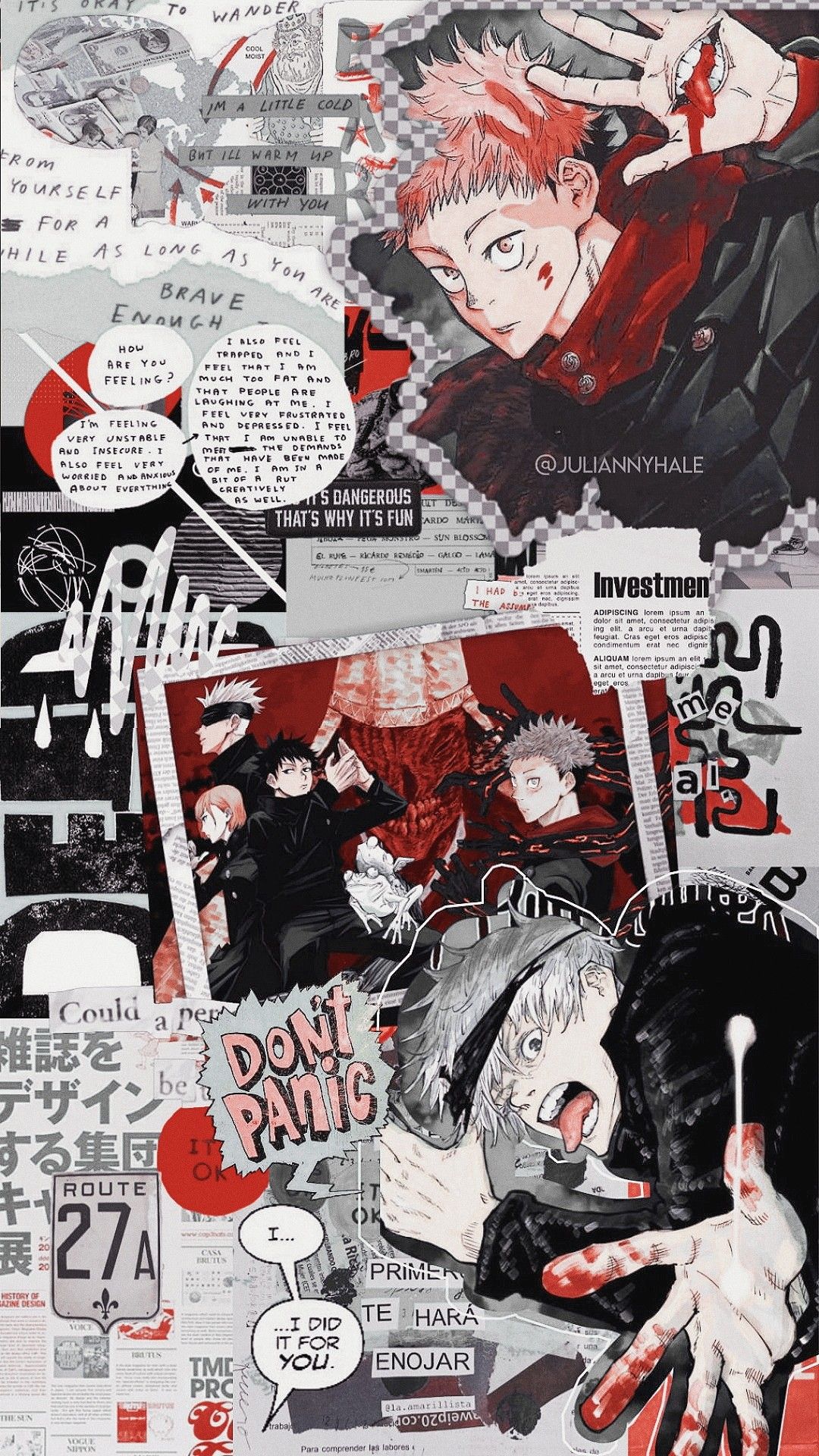 Collage Jujutsu Kaisen personaggi anime, 1080x1920 Full HD Verticale, Samsung Galaxy