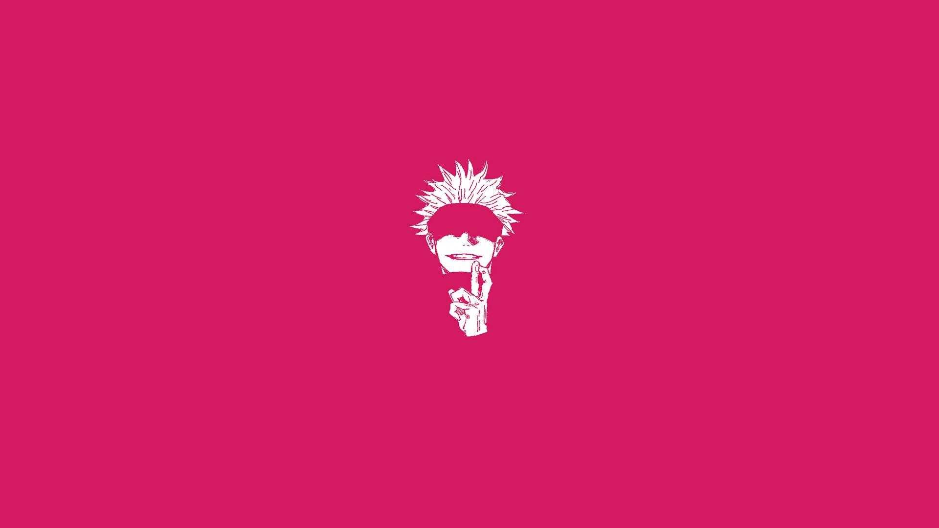 Gojo Satoru minimalista rosa, 1920x1080 Full HD 1080p, PC Desktop