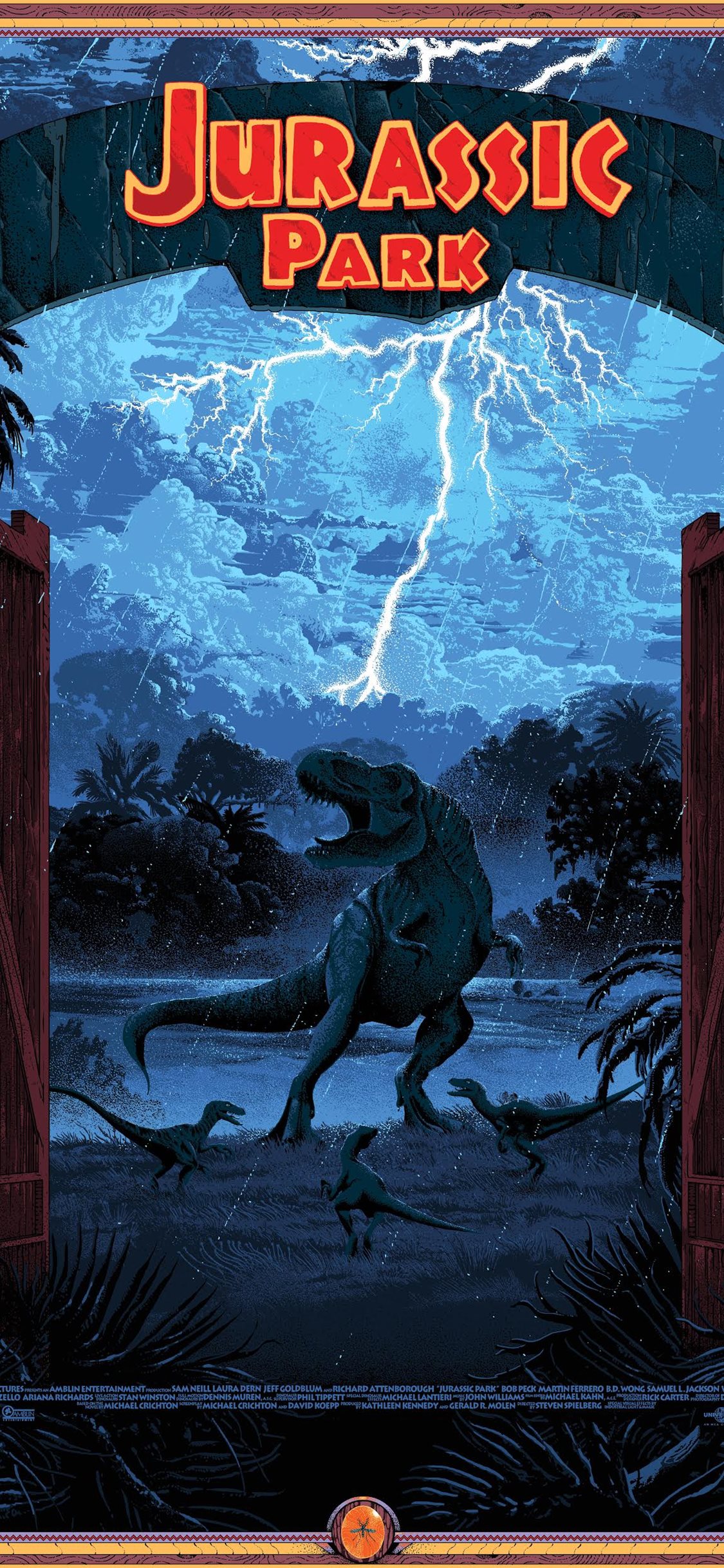 Jurassic Park T-Rex poster, 1125x2436 Full HD Verticale, Smartphone
