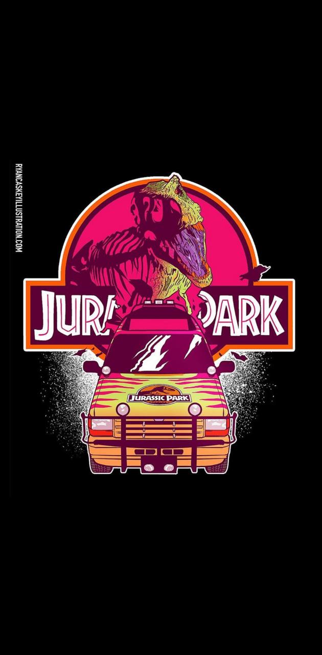 Logo Jurassic Park con jeep, 630x1280 Verticale, Mobile