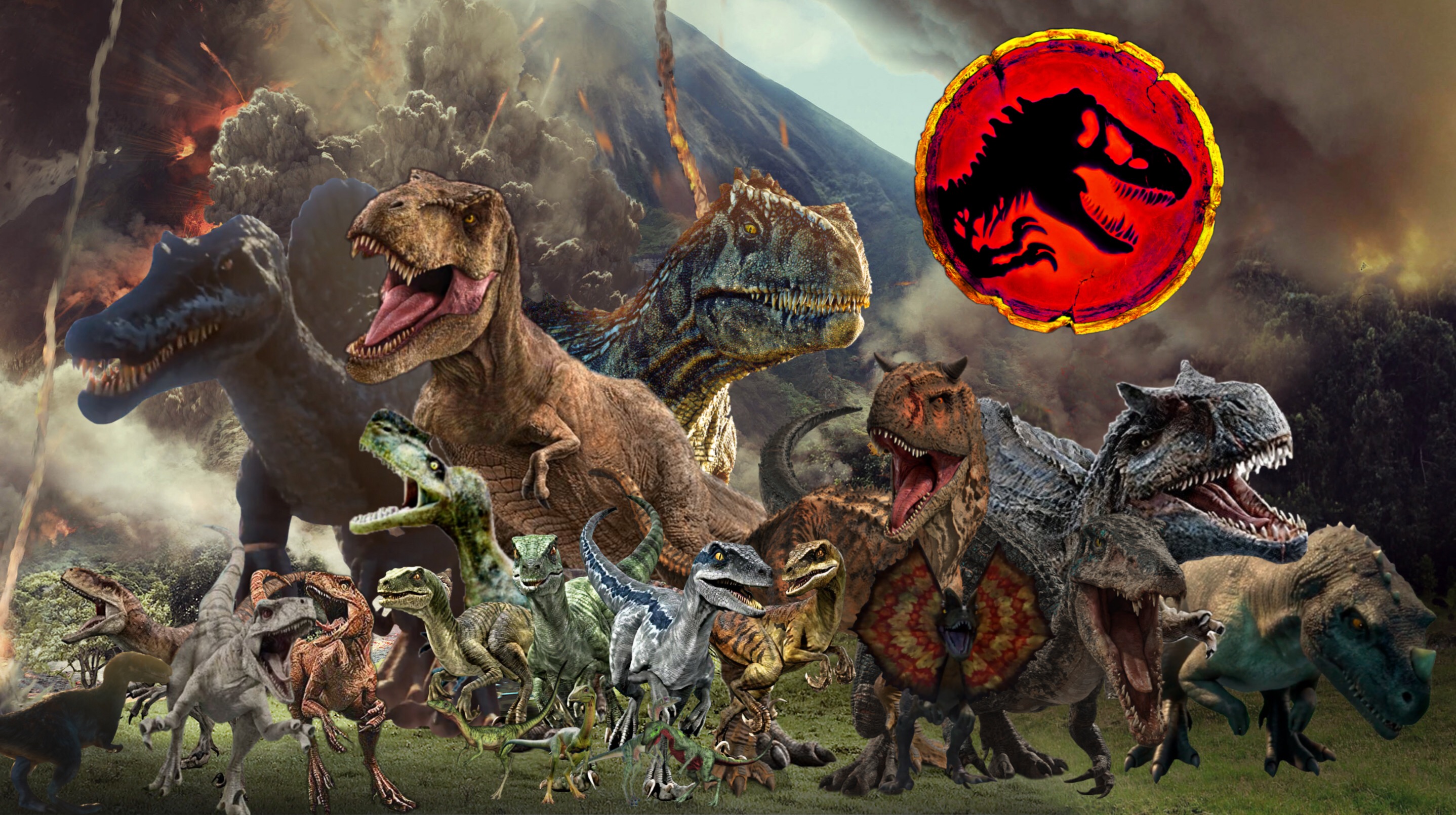 Dinosauri Jurassic World gruppo, 2876x1610 WQXGA, Laptop