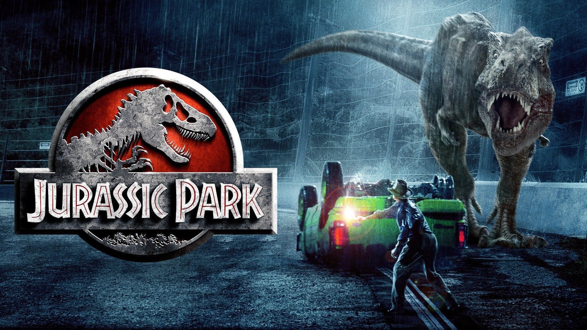 Jurassic Park logo e T-Rex, 1920x1080 Full HD, PC
