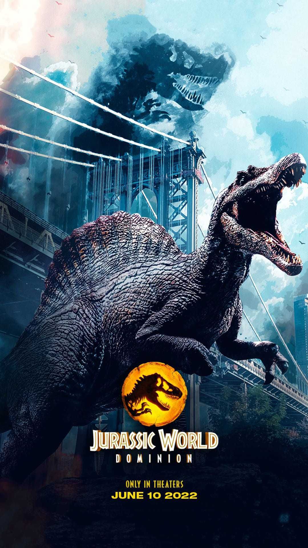 Jurassic World Dominion poster dinosauro, 1080x1920 Verticale, Samsung Galaxy