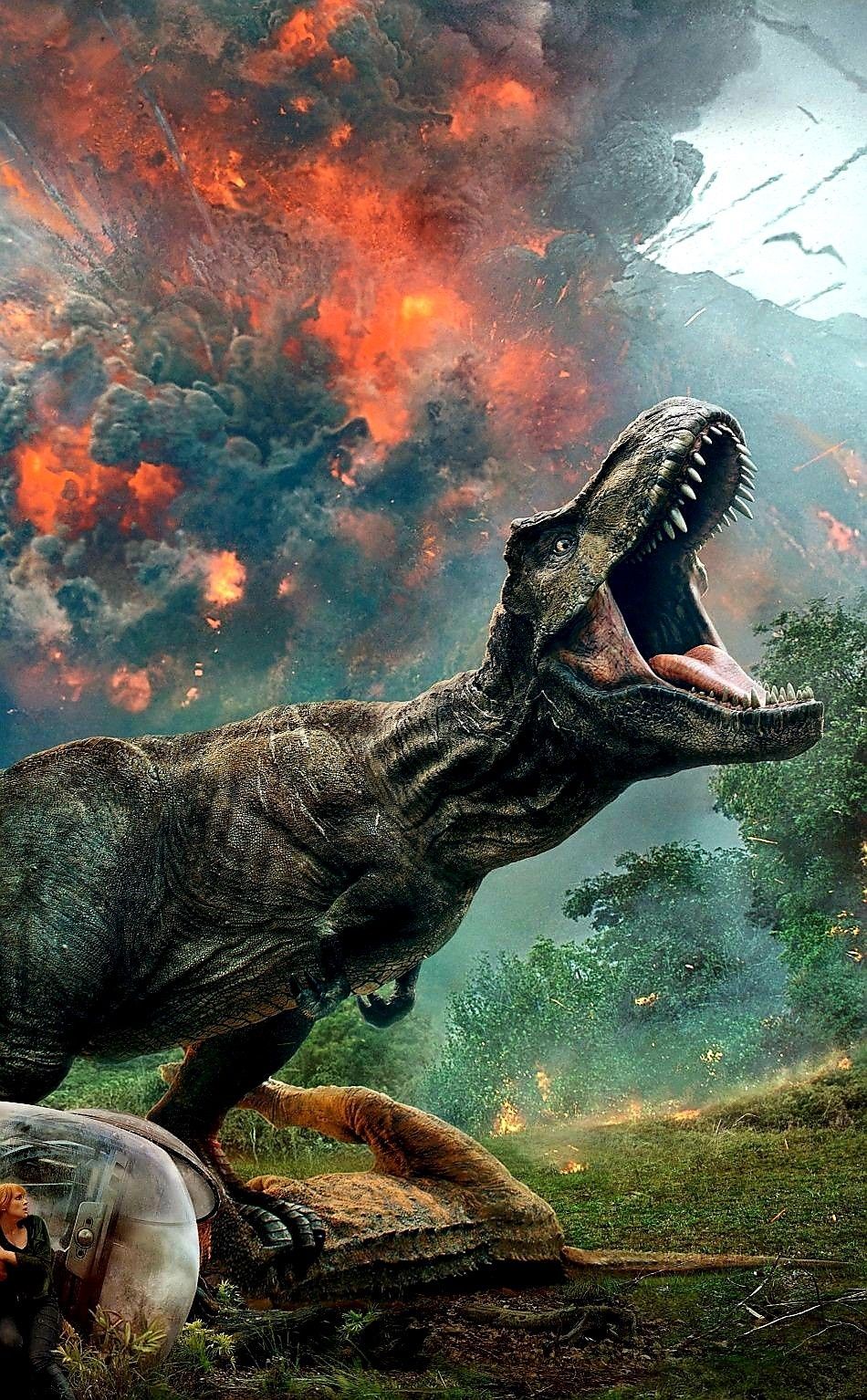 T-Rex Jurassic World vulcano, 950x1534 Verticale, Telefono