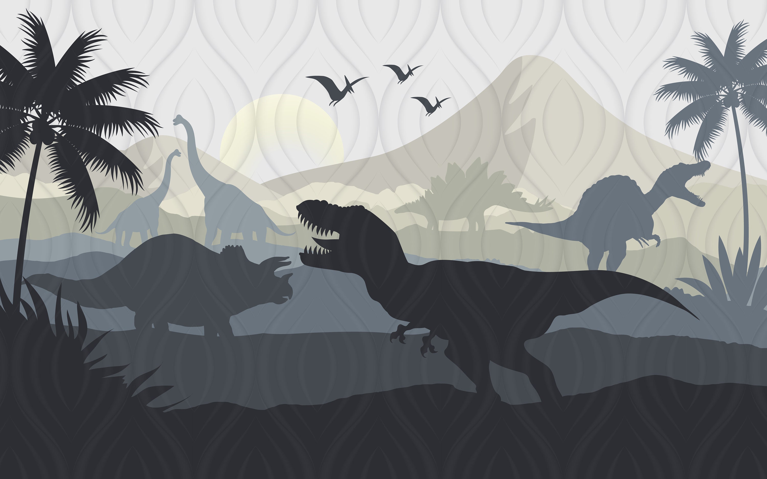 Sagome dinosauri Jurassic World, 3000x1875 2K, Desktop