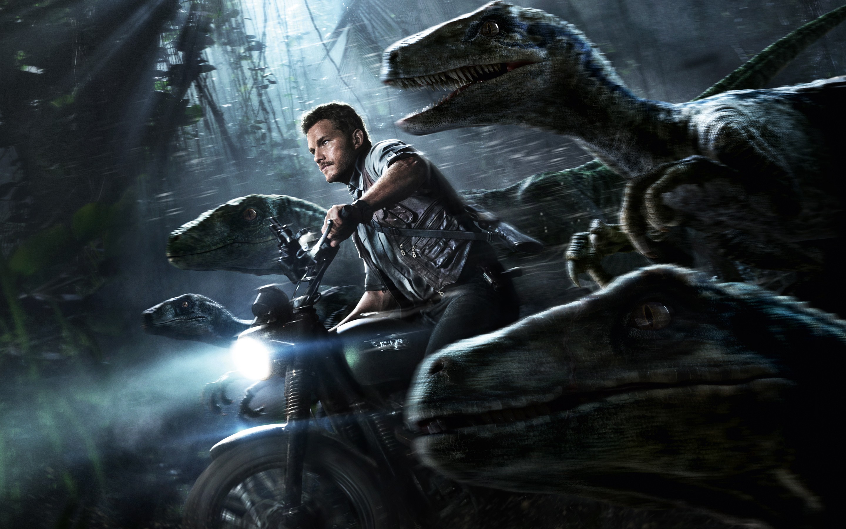Jurassic World velociraptor moto, 2880x1800 WQXGA, Desktop