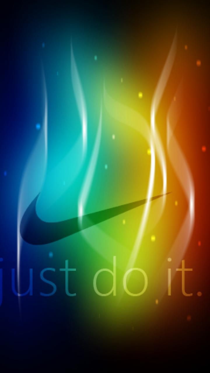 Logo Nike, sfondo arcobaleno, 720x1280 Verticale, Mobile