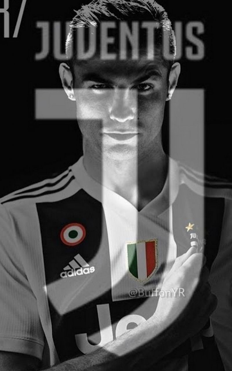 Cristiano Ronaldo Juventus bianco nero, 800x1280 Full HD Verticale, iPhone Pro