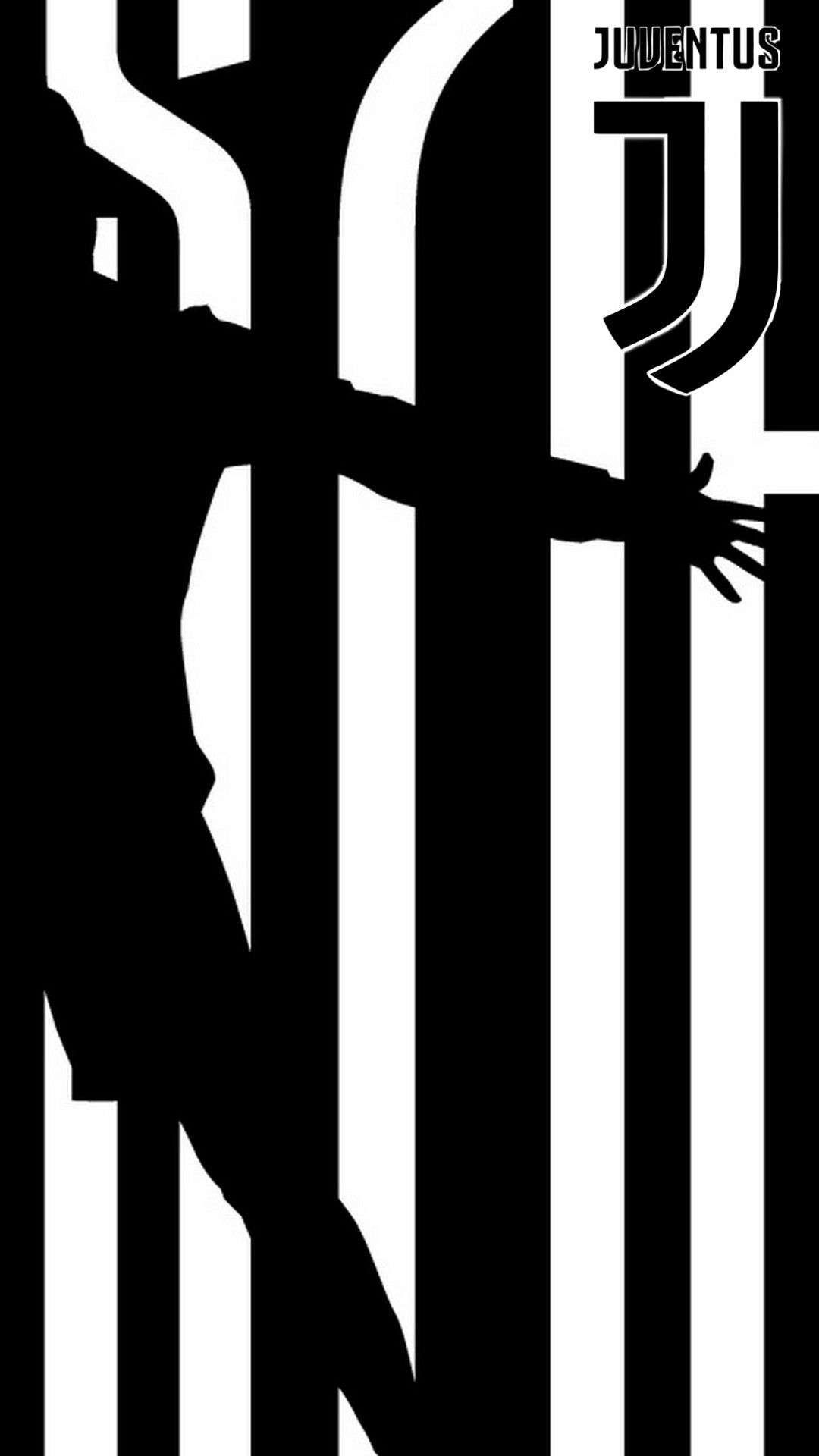 Silhouette calciatore Juventus righe, 1080x1920 Full HD Verticale, iPhone