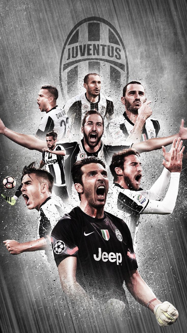 Giocatori Juventus logo bianconero, 736x1308 Full HD Verticale, iPhone