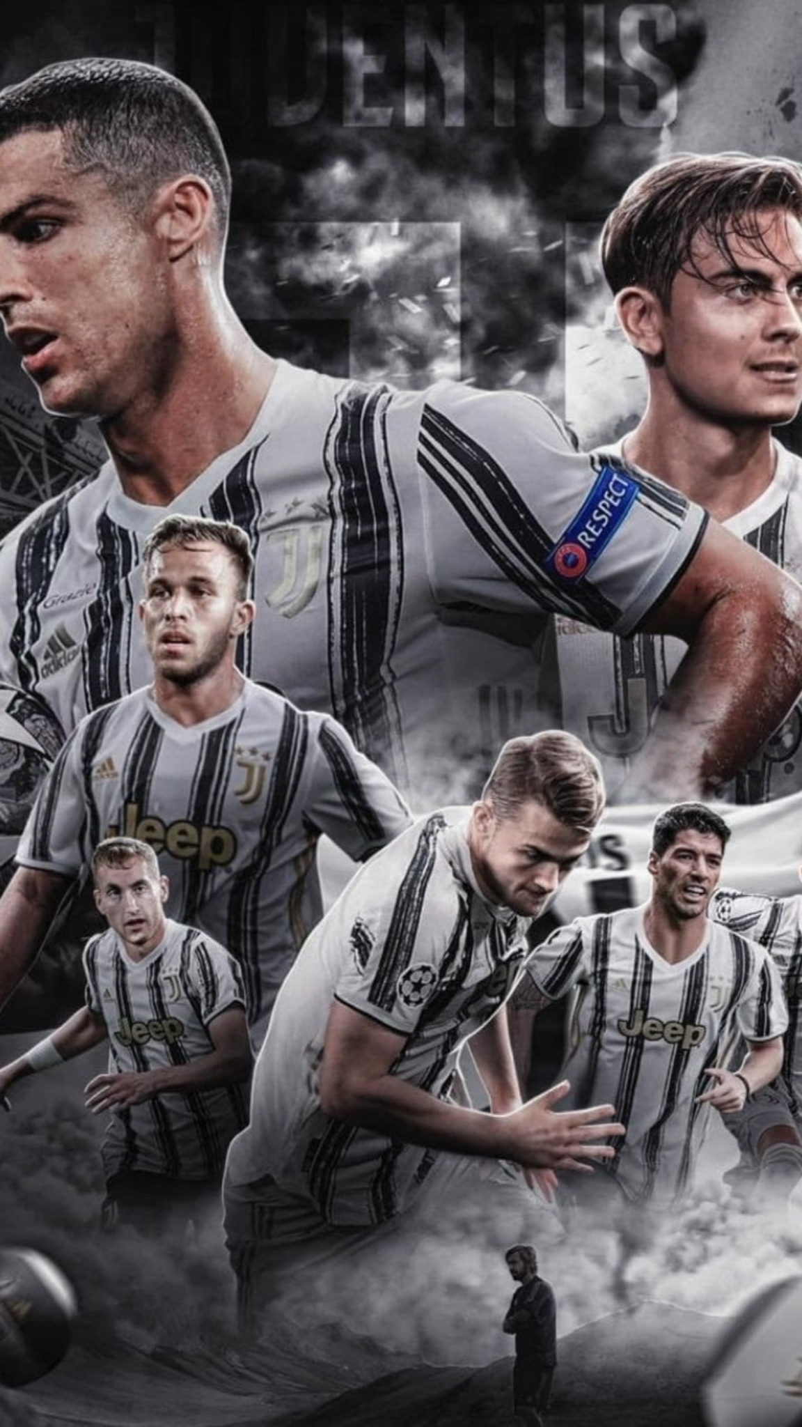 Giocatori Juventus collage, 1152x2048 Full HD Verticale, Smartphone