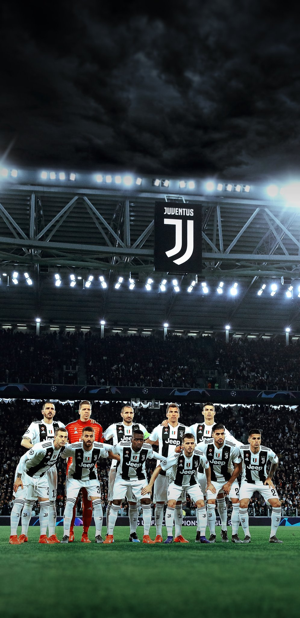 Squadra Juventus in campo, Serie A, 996x2048 Verticale, Telefono