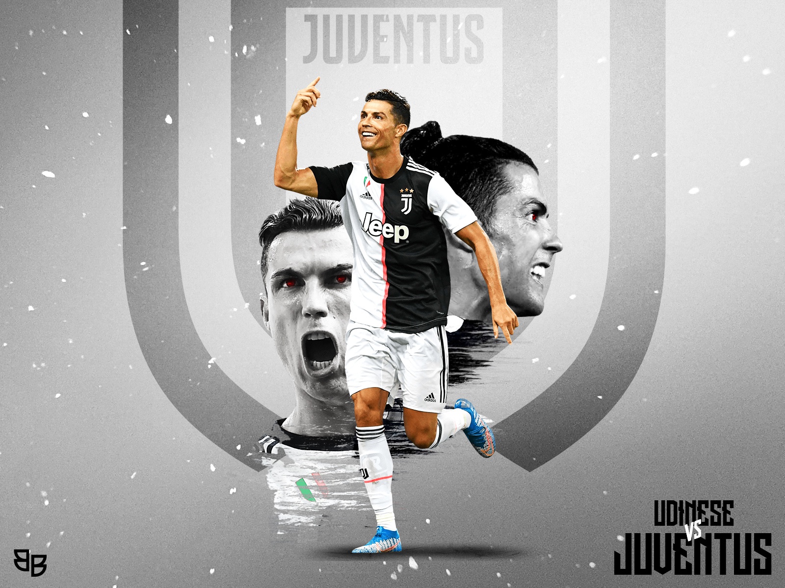 Ronaldo Juventus logo bianco, 1600x1200 HD, Lenovo Legion