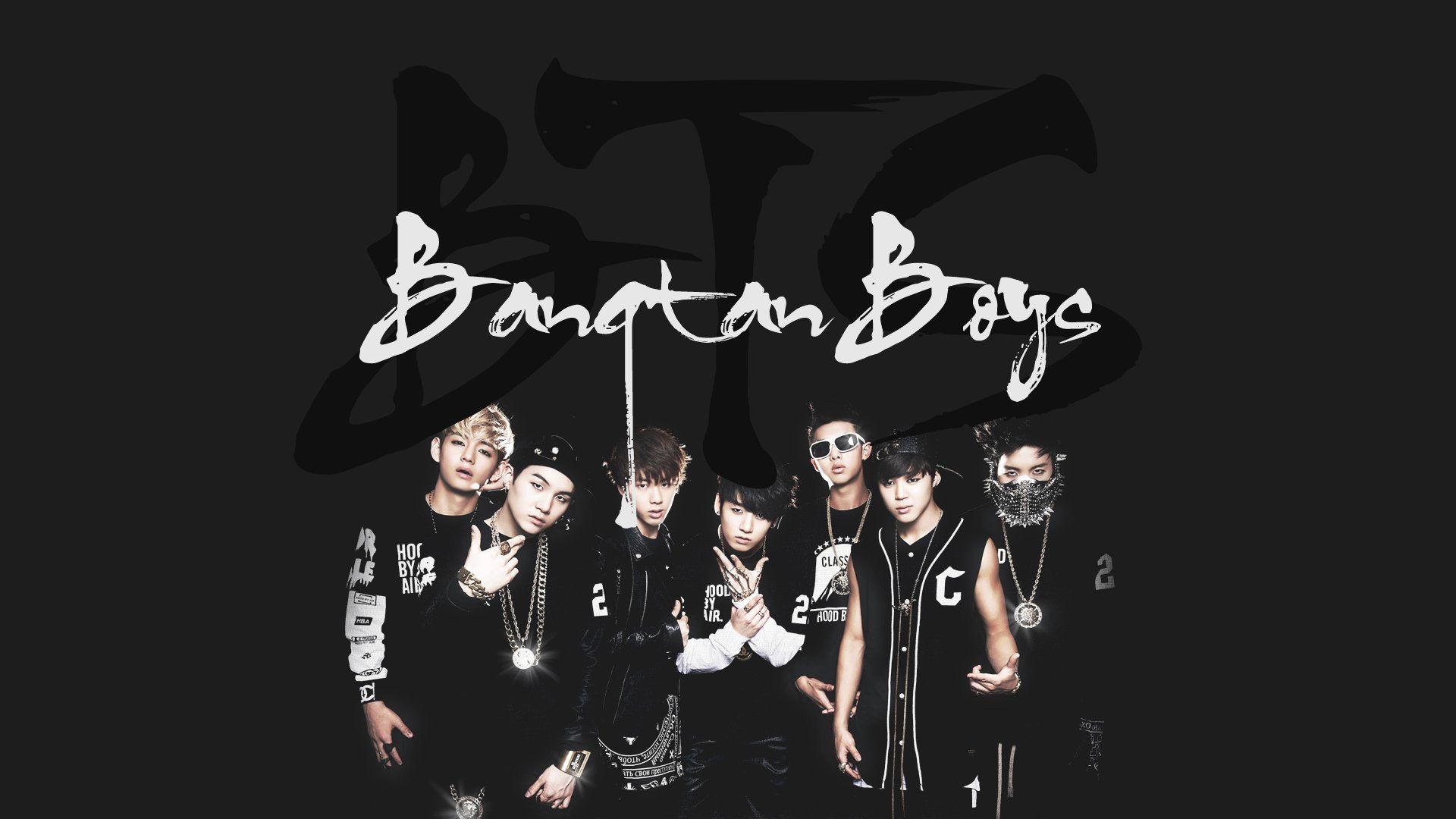BTS Bangtan Boys gruppo bianco nero, 1920x1080 Full HD, PC Desktop