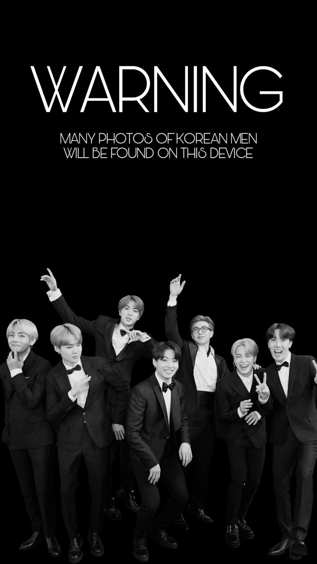 BTS gruppo bianco nero, 1024x1820 Full HD Verticale, iPhone