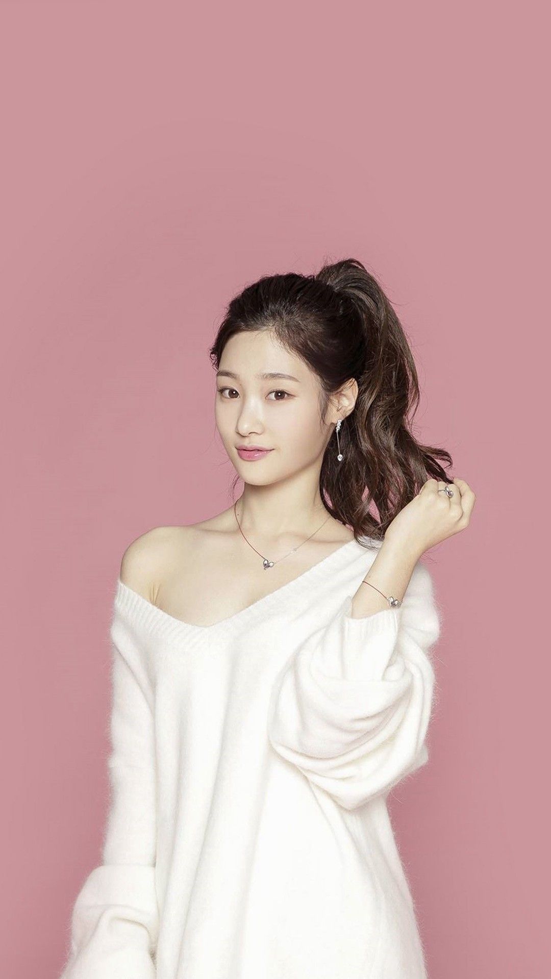 Ragazza k-pop maglione bianco, 1080x1920 Full HD Verticale, iPhone