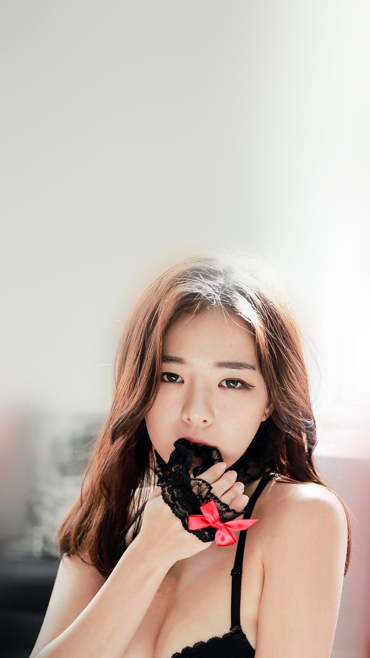 Ragazza modello k-pop guanto nero, 1242x2208 Full HD Verticale, Realme