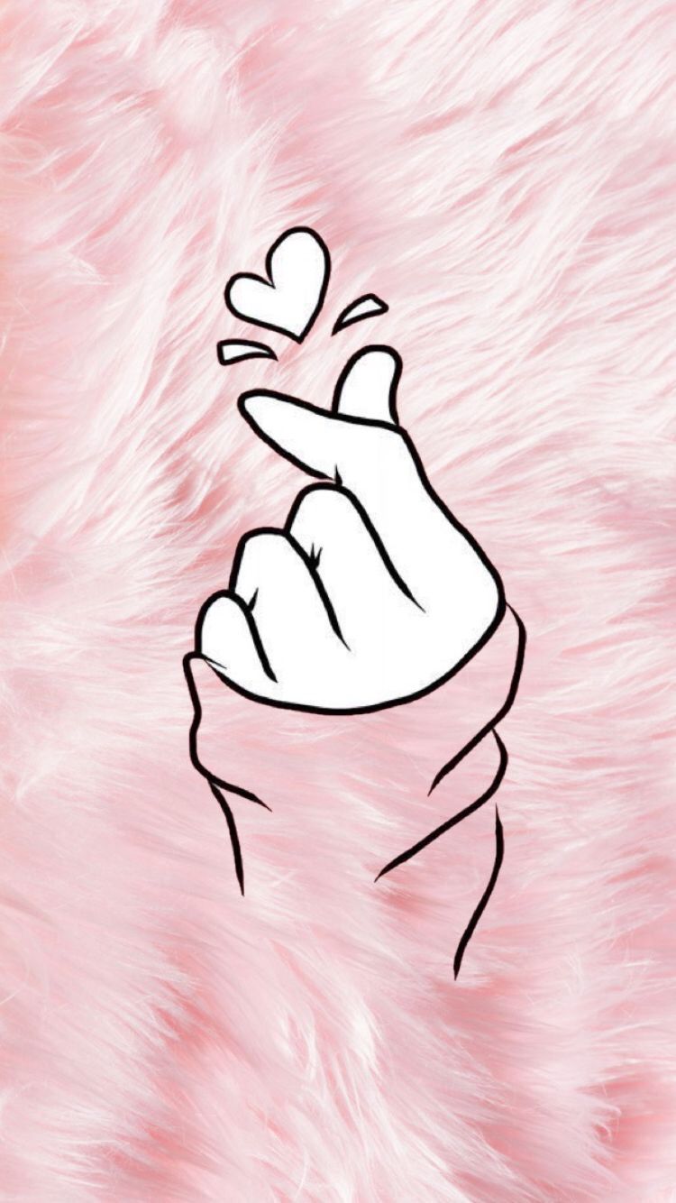 Mano cuore k-pop rosa, 750x1334 Full HD Verticale, iPhone