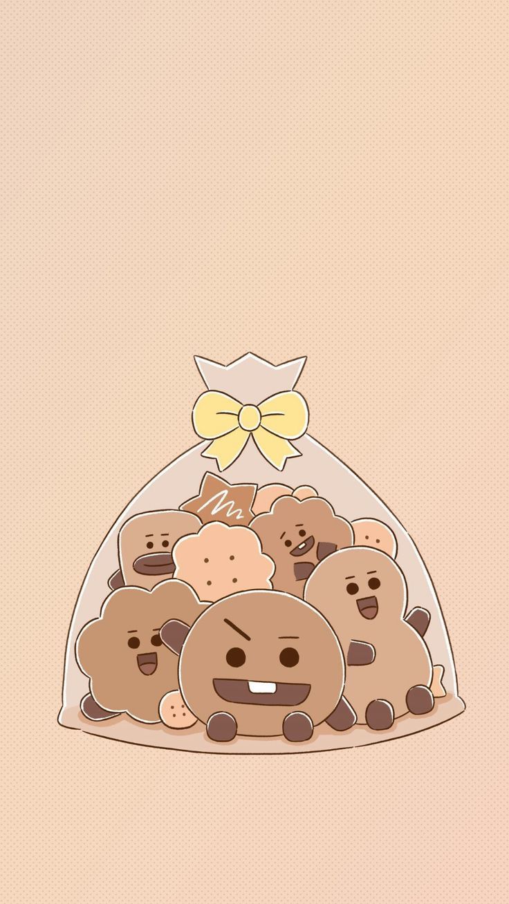 BT21 Shooky biscotti sacchetto, LINE Friends, 736x1308 Full HD Verticale, Smartphone